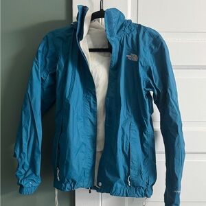 The North Face Teal Hooded Windbreaker/ Rain Jacket